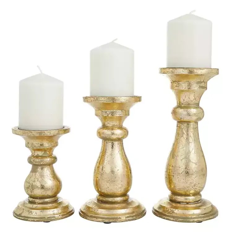 Hot Distressed Wood Candle Holders, Set of 3 Candle Holders