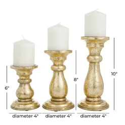 Hot Distressed Wood Candle Holders, Set of 3 Candle Holders