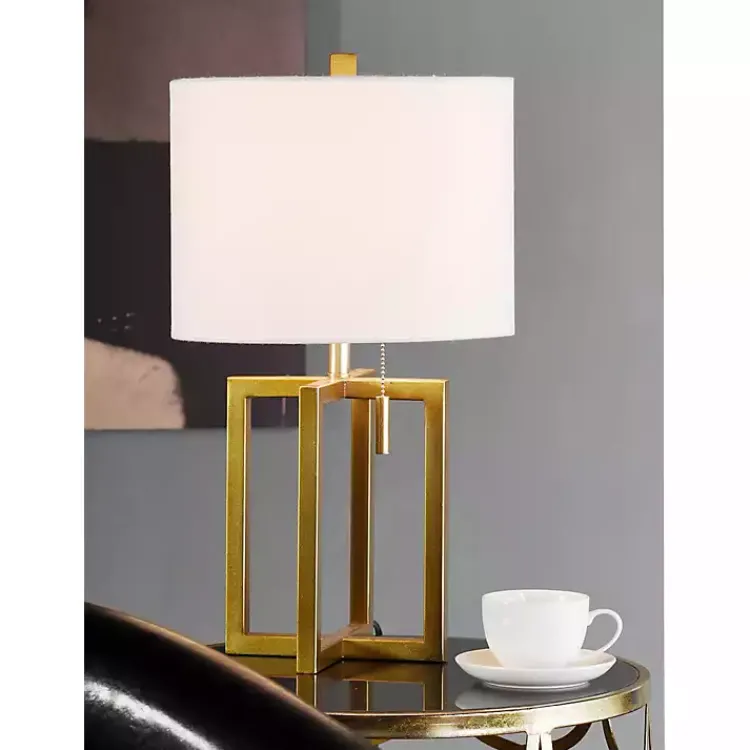 Kirklands Home Table Lamps|Gold Finish Table Lamp White