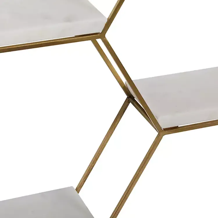 Kirklands Home Shelves|Frame Marble Honeycomb Wall Shelf Gold