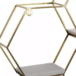 Kirklands Home Shelves|Frame Marble Honeycomb Wall Shelf Gold
