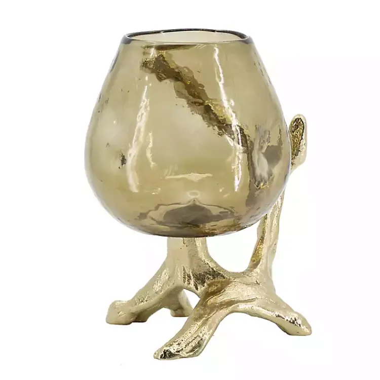Sale Glass and Metal Driftwood Candle Holder Candle Holders