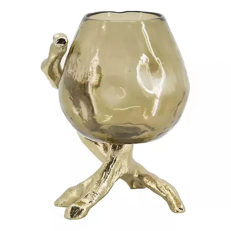 Sale Glass and Metal Driftwood Candle Holder Candle Holders