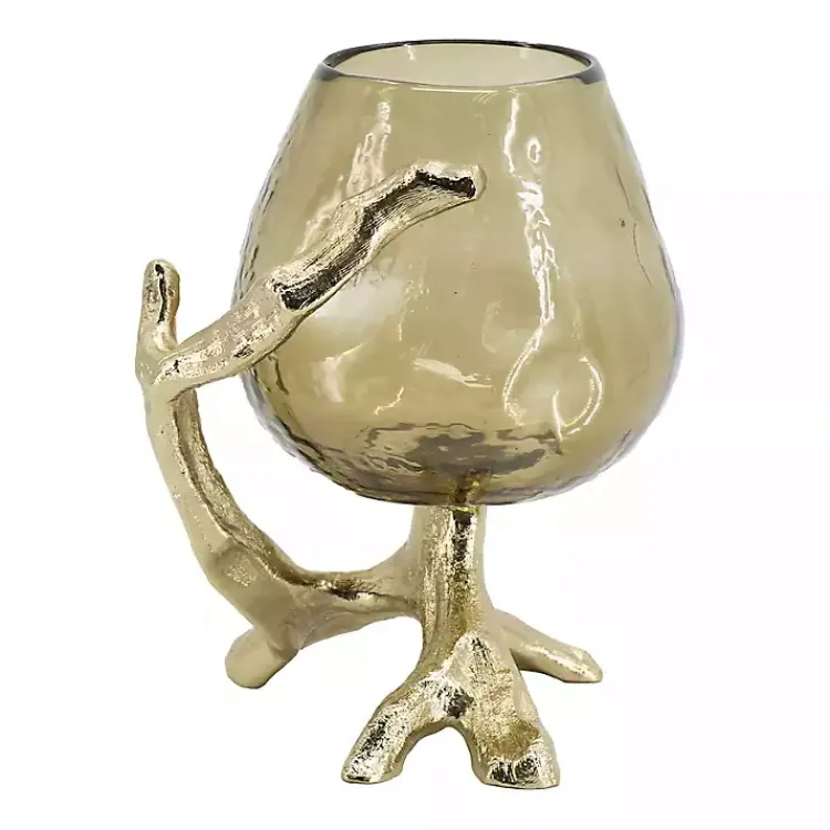 Sale Glass and Metal Driftwood Candle Holder Candle Holders