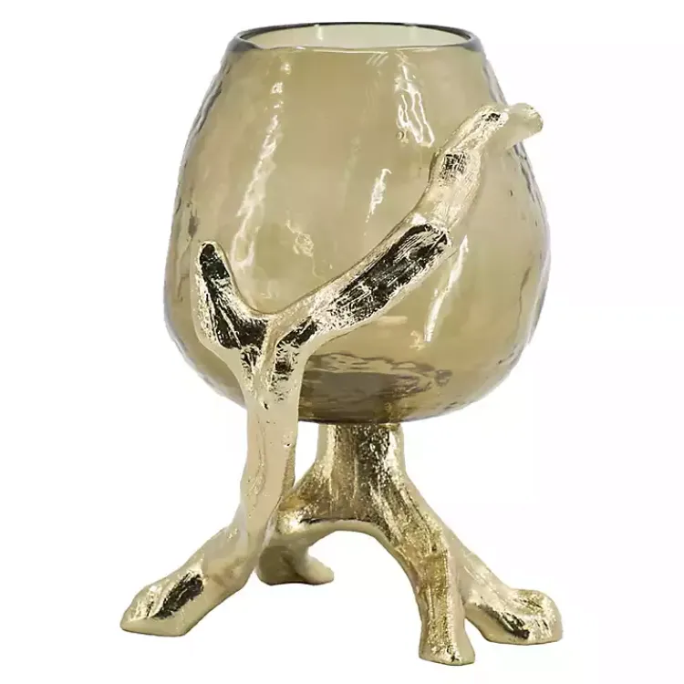 Sale Glass and Metal Driftwood Candle Holder Candle Holders