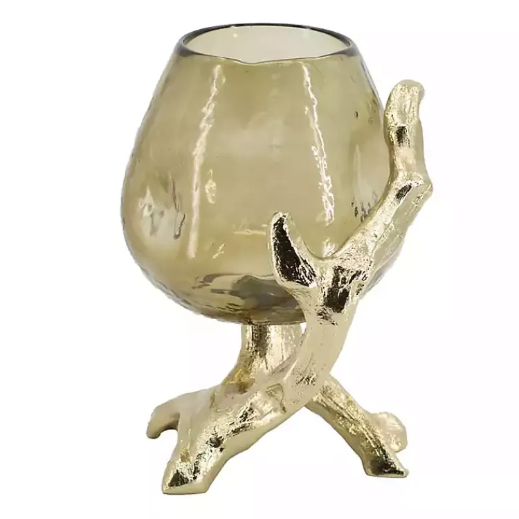 Sale Glass and Metal Driftwood Candle Holder Candle Holders