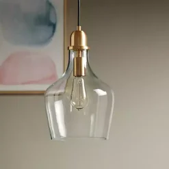 Kirklands Home Chandeliers & Pendant Lighting|Glass Avalon Pendant Light Gold