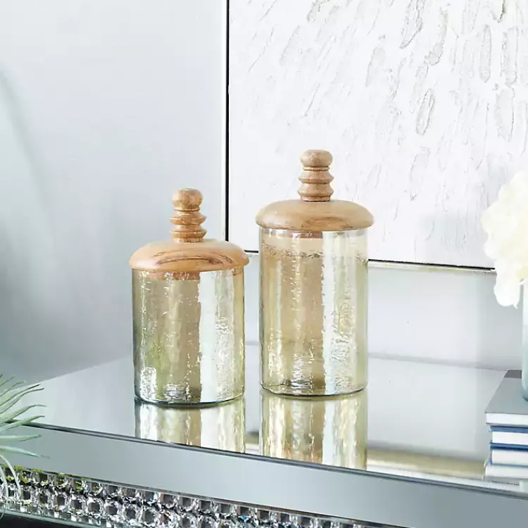 Best Glass Jars, Set of 2 Decorative Bowls & Jars