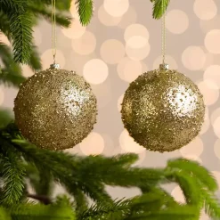 Glitter Beaded 2-pc. Ornament Set, 4 in. Christmas Ornaments