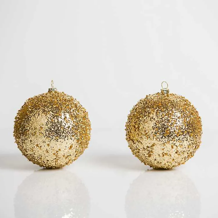 Glitter Beaded 2-pc. Ornament Set, 4 in. Christmas Ornaments