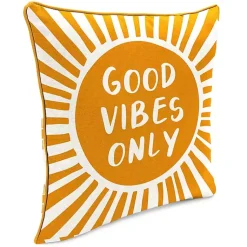 Kirklands Home Outdoor Cushions & Pillows|Gold Good Vibes Only Sunny Outdoor Pillow