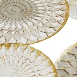 Kirklands Home Wall Plaques|Gray White Metal Connected Circle Wall Plaque Gold