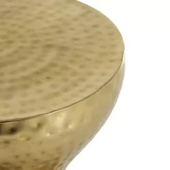 Kirklands Home Accent & End Tables|Hammered Hourglass Accent Table Gold