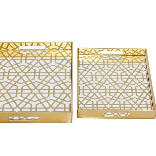 Hexagon Large Print 2-pc. Tray Set Decorative Trays