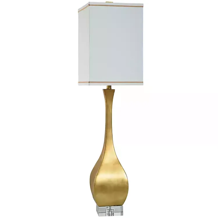 Kirklands Home Buffet Lamps|Gold Leaf Contemporary Buffet Lamp