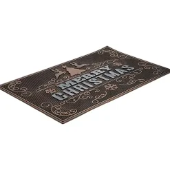 Sale Gold Merry Christmas Rubber Doormat Outdoor Christmas Decorations
