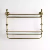 Kirklands Home Shelves|Gold Metal & Textured Glass 2-Tier Wall Shelf