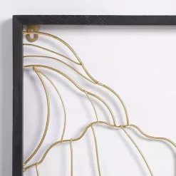 Kirklands Home Wall Plaques|Gold Metal Abstract Floral Wall Plaques, Set of 3