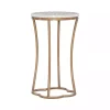 Kirklands Home Accent & End Tables|Gold Metal and Capiz Shell Top Accent Table