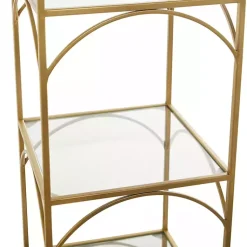 Kirklands Home Bookshelves|Metal and Clear Glass 4-Tier Shelf Gold