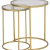 Kirklands Home Accent & End Tables|Gold Metal and Glass Nesting 2-pc Accent Table Set