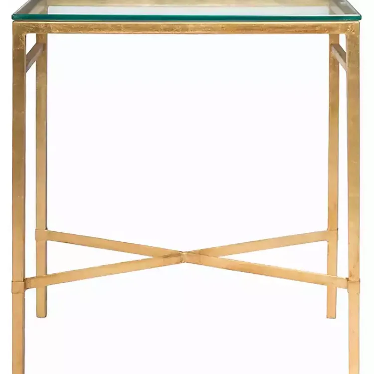Kirklands Home Accent & End Tables|Gold Metal and Glass Side Table