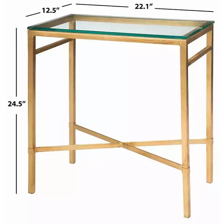 Kirklands Home Accent & End Tables|Gold Metal and Glass Side Table