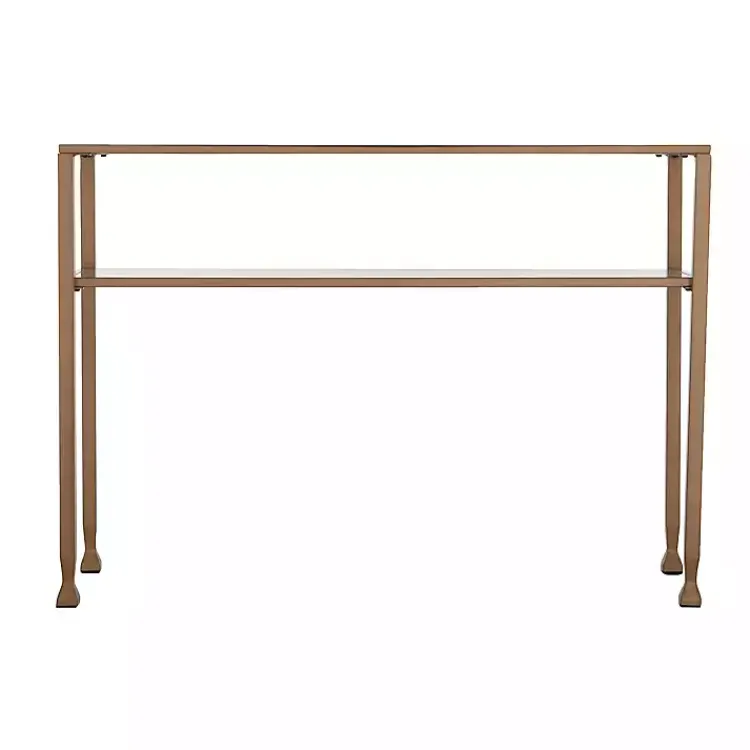 Kirklands Home Console Tables|Metal and Tempered Glass Console Table Gold
