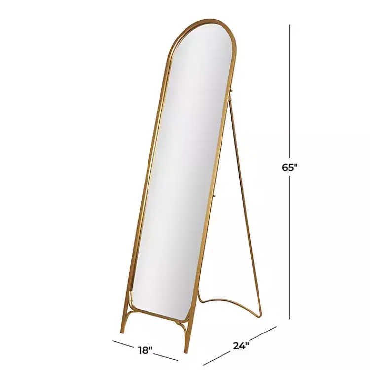Kirklands Home Full Length & Floor Mirrors|Gold Metal Arch Leaner Mirror
