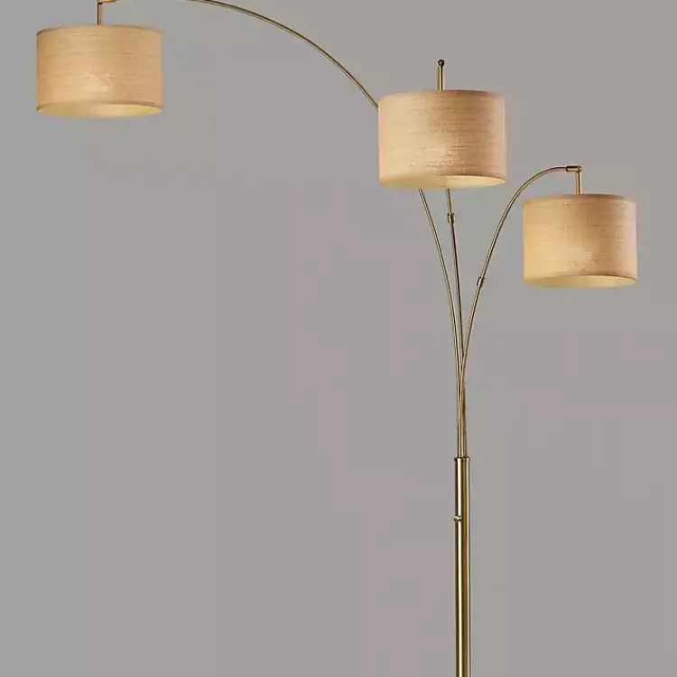Kirklands Home Floor Lamps|Metal 3-Arm Arched Floor Lamp Gold