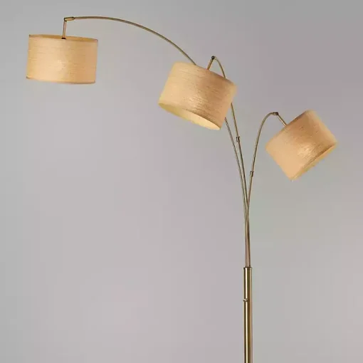 Kirklands Home Floor Lamps|Metal 3-Arm Arched Floor Lamp Gold