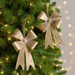 Outlet Metal Bow Ornaments, Set of 2 Christmas Ornaments