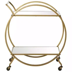 Kirklands Home Kitchen Islands & Bar Carts|Gold Metal Circular Bar Cart