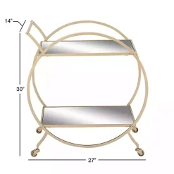 Kirklands Home Kitchen Islands & Bar Carts|Gold Metal Circular Bar Cart