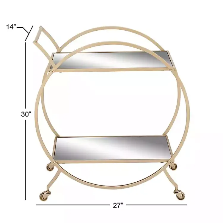 Kirklands Home Kitchen Islands & Bar Carts|Gold Metal Circular Bar Cart