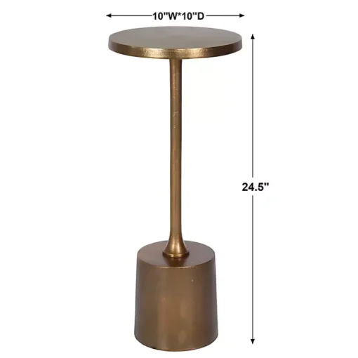 Kirklands Home Accent & End Tables|Metal Cylinder Base Cocktail Table Gold