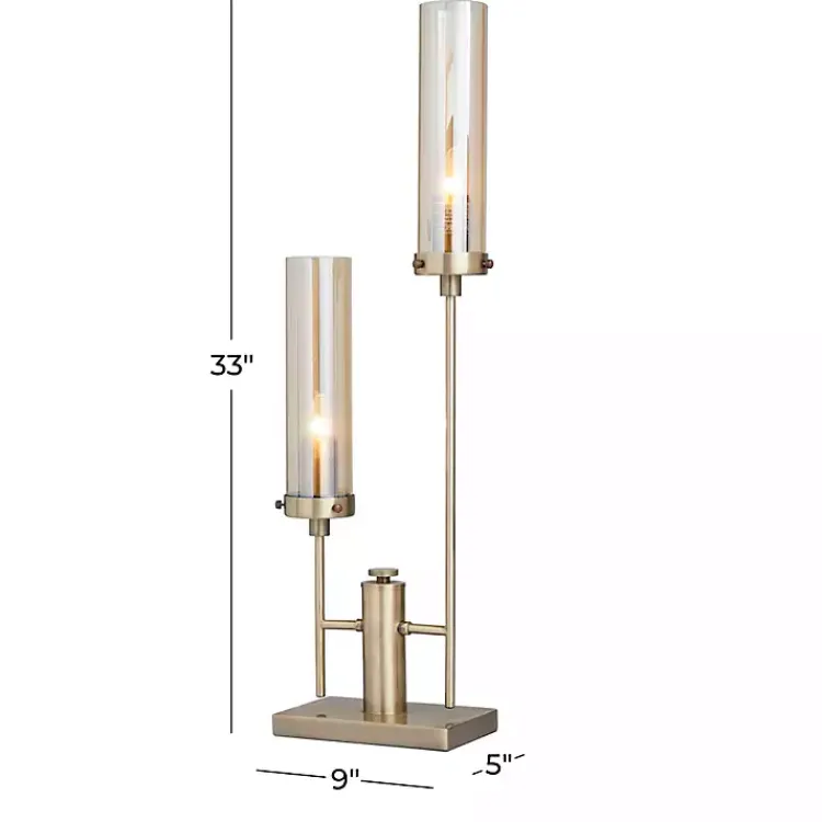 Kirklands Home Table Lamps|Metal Double Stem Table Lamp Gold