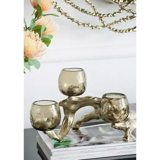 Hot Metal Driftwood Votive Candle Holder Candle Holders