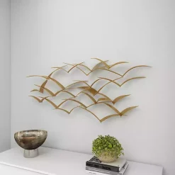 Kirklands Home Wall Plaques|Metal Flock of Birds Wall Plaque Gold