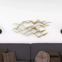 Kirklands Home Wall Plaques|Metal Flock of Birds Wall Plaque Gold