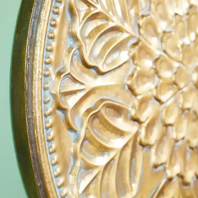 Kirklands Home Wall Plaques|Metal Floral Embossed Wall Sculpture Gold