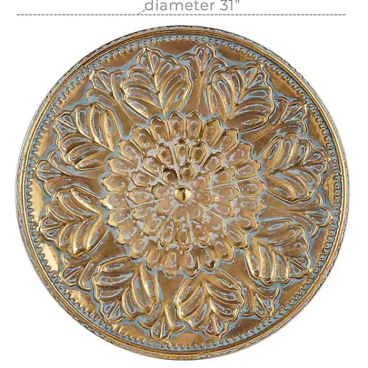 Kirklands Home Wall Plaques|Metal Floral Embossed Wall Sculpture Gold