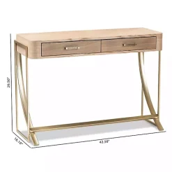 Kirklands Home Entryway Furniture|Gold Metal Frame Two-Drawer Console Table