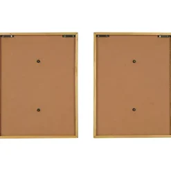 Kirklands Home Wall Plaques|Gold Metal Leaves Framed Wall Plaques, Set of 2