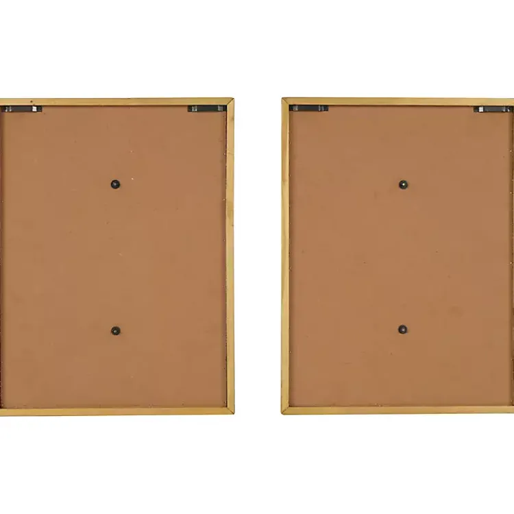 Kirklands Home Wall Plaques|Gold Metal Leaves Framed Wall Plaques, Set of 2