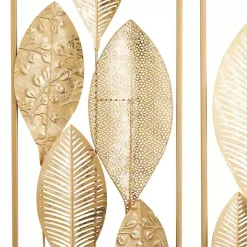 Kirklands Home Wall Plaques|Metal Leaves Wall Plaques, Set of 2 Gold