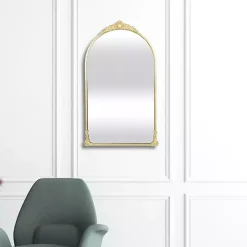 Kirklands Home Decorative Mirrors|Metal Modern Victorian Wall Mirror Gold