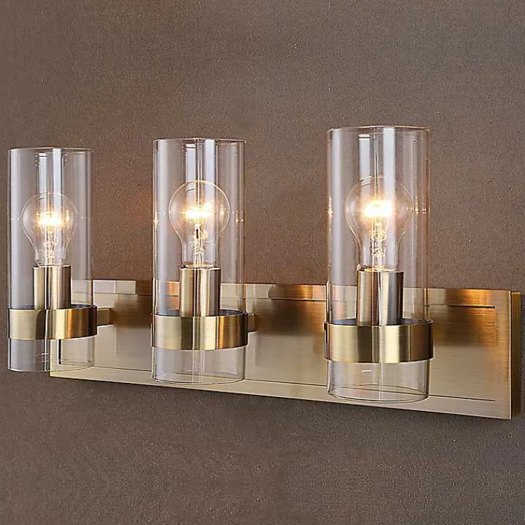 Kirklands Home Chandeliers & Pendant Lighting|Metal 3-Shade Vanity Light Gold