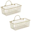 Kirklands Home Wall Storage|Gold Metal Wire Cage Wall Baskets, Set of 2