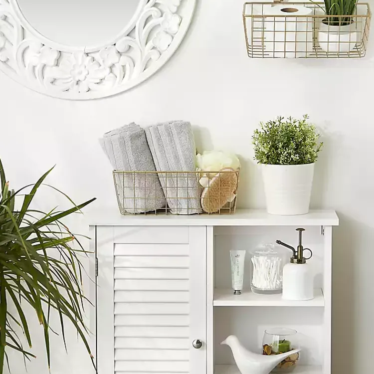 Kirklands Home Wall Storage|Gold Metal Wire Cage Wall Baskets, Set of 2